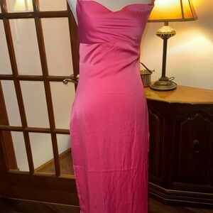 Elegant Pink Strapless Dress